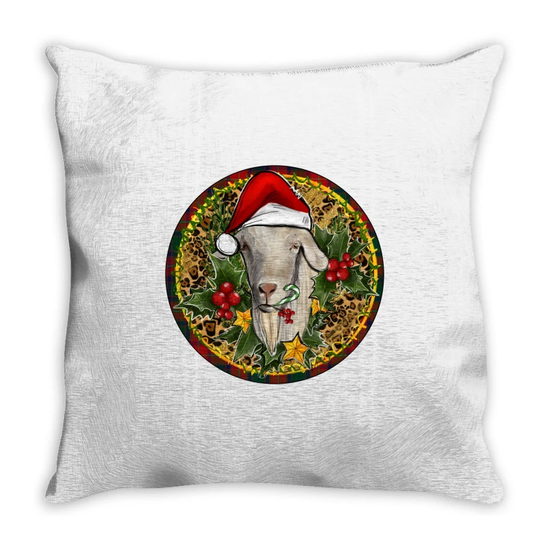 Christmas Goat Throw Pillow 1 Christmas Goat Throw Pillow