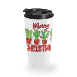 Merry Christmas Cactuses Travel Mug