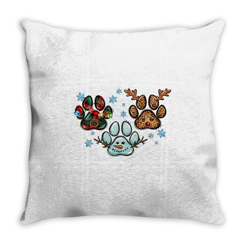 Christmas Paws Throw Pillow 1 Christmas Paws Throw Pillow