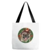 Christmas Pug With Leopard Tote Bags