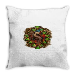 Western Christmas Rodeo Distressed Throw Pillow