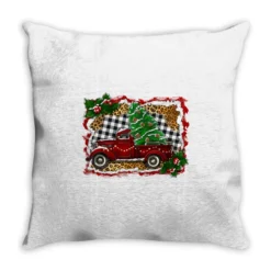 Christmas Truck With Christmas Tree Throw Pillow