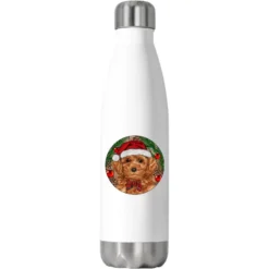 Christmas Toy Poodle Stainless Steel Water Bottle