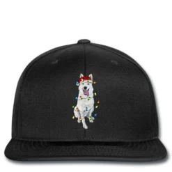 Christmas White Shepherd With Christmas Lights Printed Hat