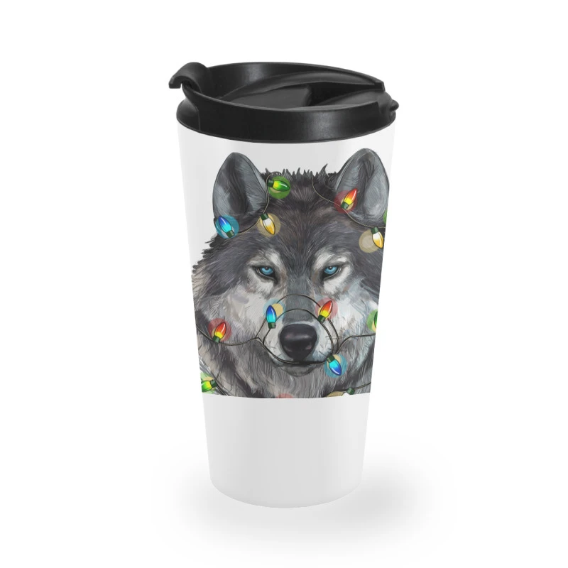 Christmas With Wolf Travel Mug 1 Christmas With Wolf Travel Mug