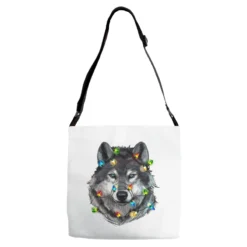 Christmas With Wolf Adjustable Strap Totes