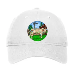 Christmas Charolais Bull And Barnyard Adjustable Cap