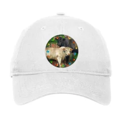 Christmas Charolais Bull And Black Angus Bull Adjustable Cap