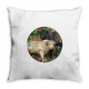 Christmas Charolais Bull And Black Angus Bull Throw Pillow