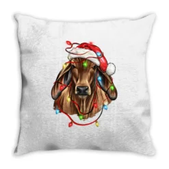 Christmas Brahman Cow Throw Pillow