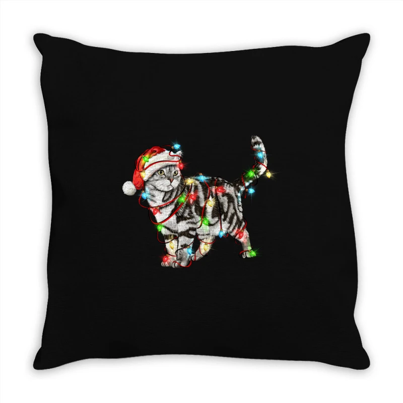 Christmas American Shorthair Cat Throw Pillow 1 Christmas American Shorthair Cat Throw Pillow