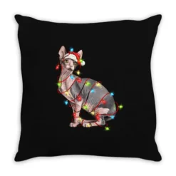 Christmas Sphynx Cat Throw Pillow