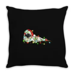 Christmas Siamese Cat Throw Pillow