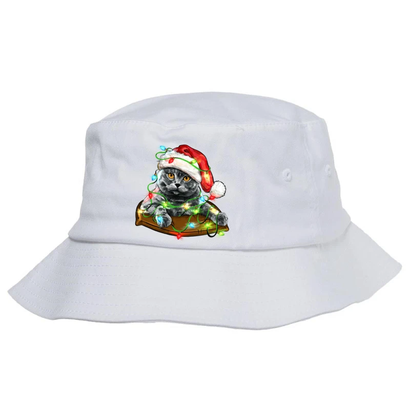 Christmas Scottish Fold Cat Bucket Hat 1 Christmas Scottish Fold Cat Bucket Hat