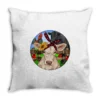 Christmas Charolais Calf Black Angus Bull And Roos Throw Pillow