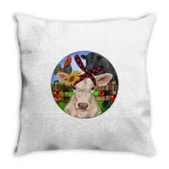 Christmas Charolais Calf Black Angus Bull And Roos Throw Pillow