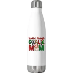 Santa's Favorite Soccer Goalie Mom Christmas Stainless Steel Water Bottle
