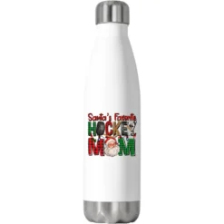 Santa's Favorite Hockey Mom Christmas Stainless Steel Water Bottle
