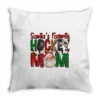 Santa's Favorite Hockey Mom Christmas Throw Pillow