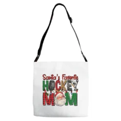 Santa's Favorite Hockey Mom Christmas Adjustable Strap Totes