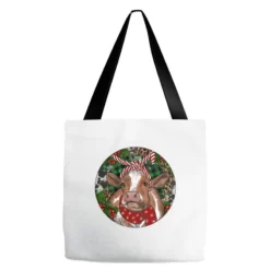 Brown Cow Christmas Tote Bags