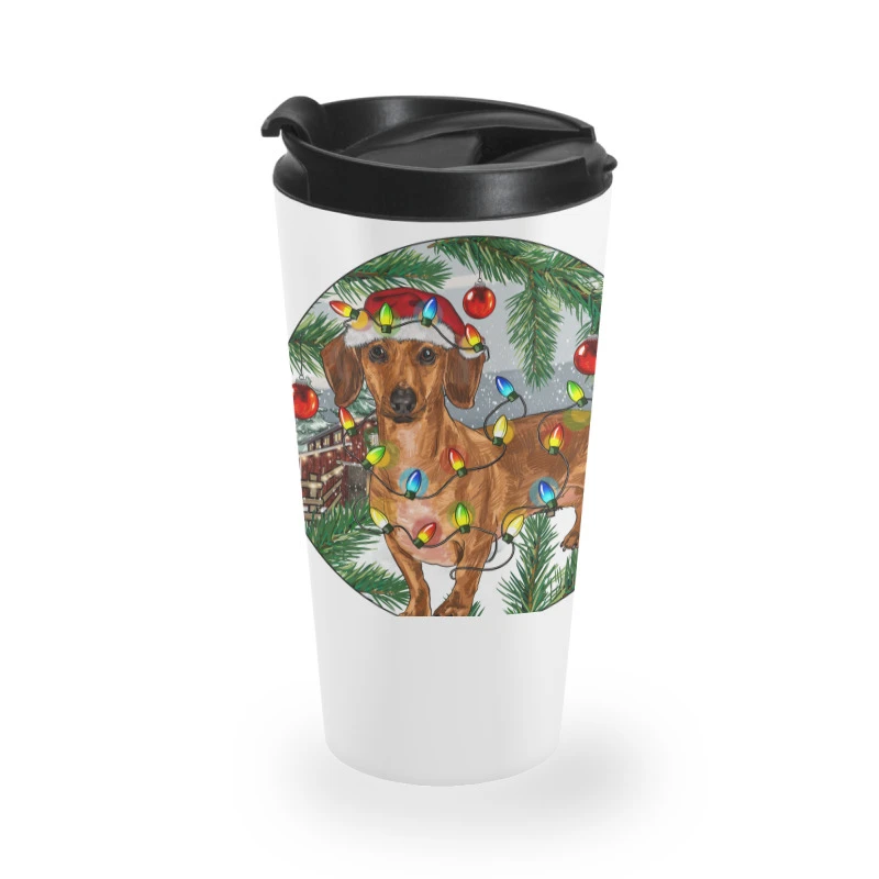 Dachshund Christmas Tree Travel Mug 1 Dachshund Christmas Tree Travel Mug