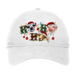 Hohoho Christmas Cows Adjustable Cap