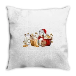 Christmas Milk And Cookie Latte Coffee Cups Throw Pillow