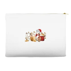 Christmas Milk And Cookie Latte Coffee Cups Accessory Pouches