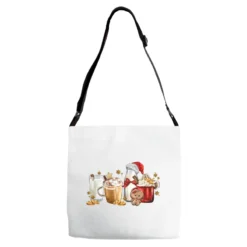 Christmas Milk And Cookie Latte Coffee Cups Adjustable Strap Totes