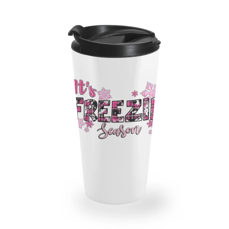 It's Freezin Season Pink Christmas Travel Mug 1 It's Freezin Season Pink Christmas Travel Mug