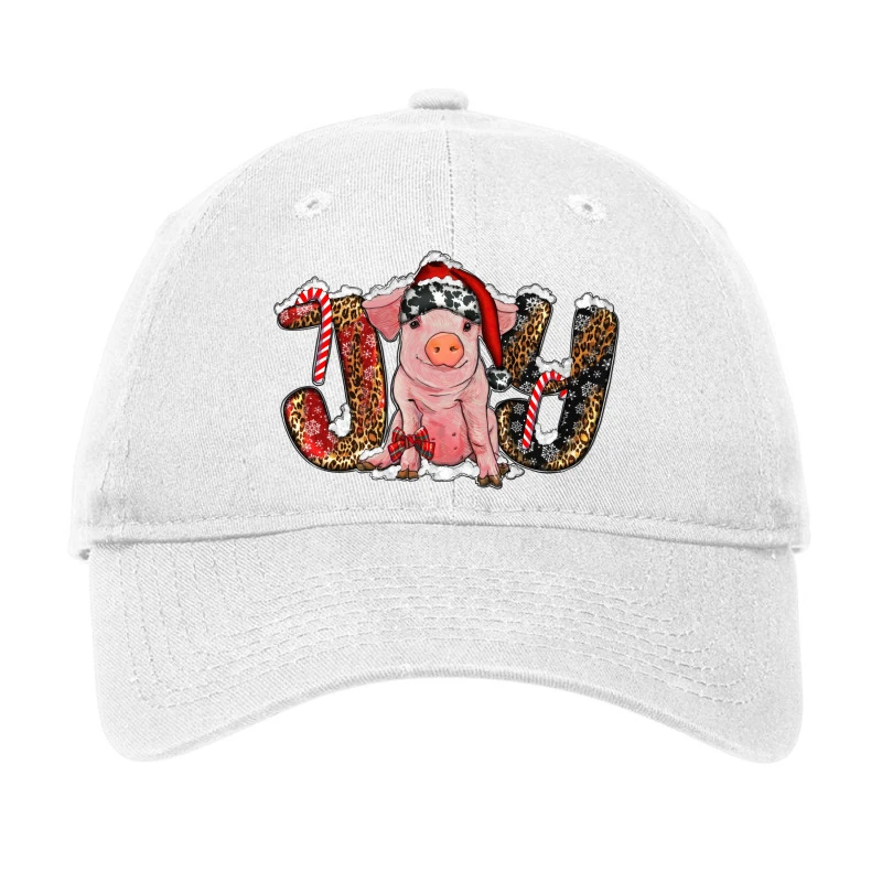 Christmas Joy With Pig Adjustable Cap 1 Christmas Joy With Pig Adjustable Cap
