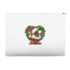 Merry Christmas African American Santa With Wreath Accessory Pouches