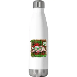 Merry Christmas Pig Stainless Steel Water Bottle