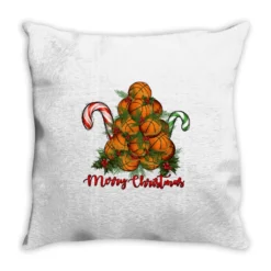 Merry Christmas Basketball Throw Pillow