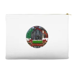 Black Angus Cattle Merry Christmas Accessory Pouches