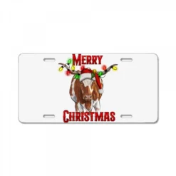 Merry Christmas Longhorn Cow License Plate