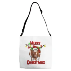Merry Christmas Longhorn Cow Adjustable Strap Totes