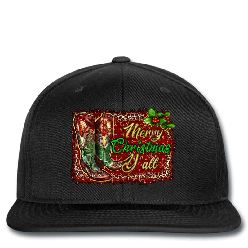 Merry Christmas Y'all Boots Printed Hat 1 Merry Christmas Y'all Boots Printed Hat