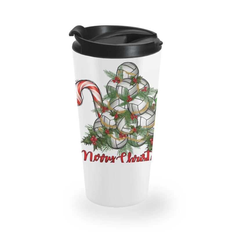 Merry Christmas Volleyball Travel Mug 1 Merry Christmas Volleyball Travel Mug
