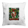 Western Merry Christmas Longhorn Cow Throw Pillow