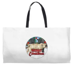 Merry Christmas Charolais Bull Weekender Totes