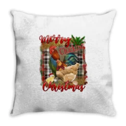 Merry Cluckin' Christmas Throw Pillow