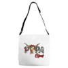Papa Claus With Long Horn Western Christmas Adjustable Strap Totes