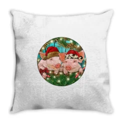 Christmas Pigs Throw Pillow