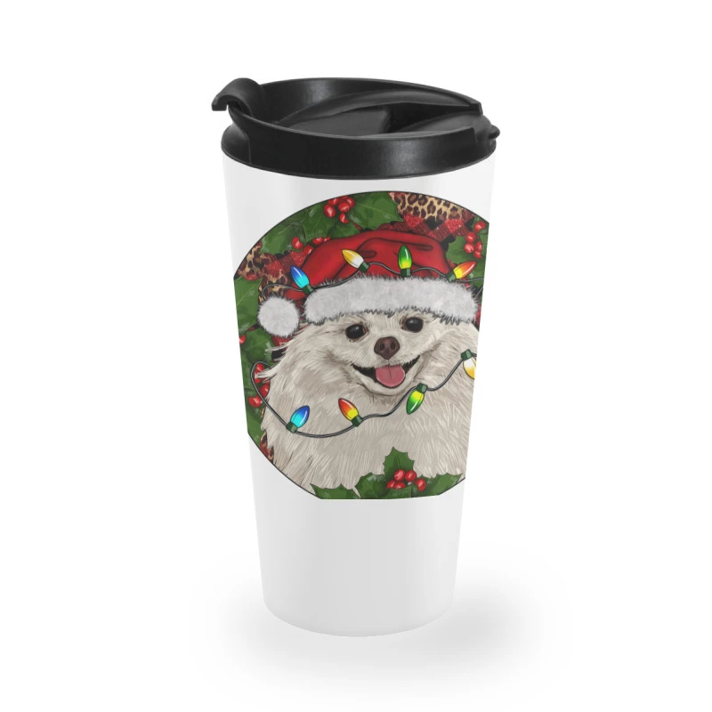 Christmas Pomeranian Travel Mug 1 Christmas Pomeranian Travel Mug