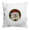 Christmas Pomeranian Throw Pillow