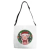 Sitting Pig Christmas Adjustable Strap Totes