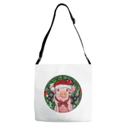 Sitting Pig Christmas Adjustable Strap Totes