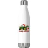 Christmas Green Tractor With Santa And Snowman Stainless Steel Water Bottle